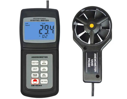 Ανεμόμετρο είμαι-4836V ταχύτητας αέρα για να εξετάσει τη μέγιστη λαβή υποστήριξης ταχύτητας ανέμου και θερμοκρασίας αέρα